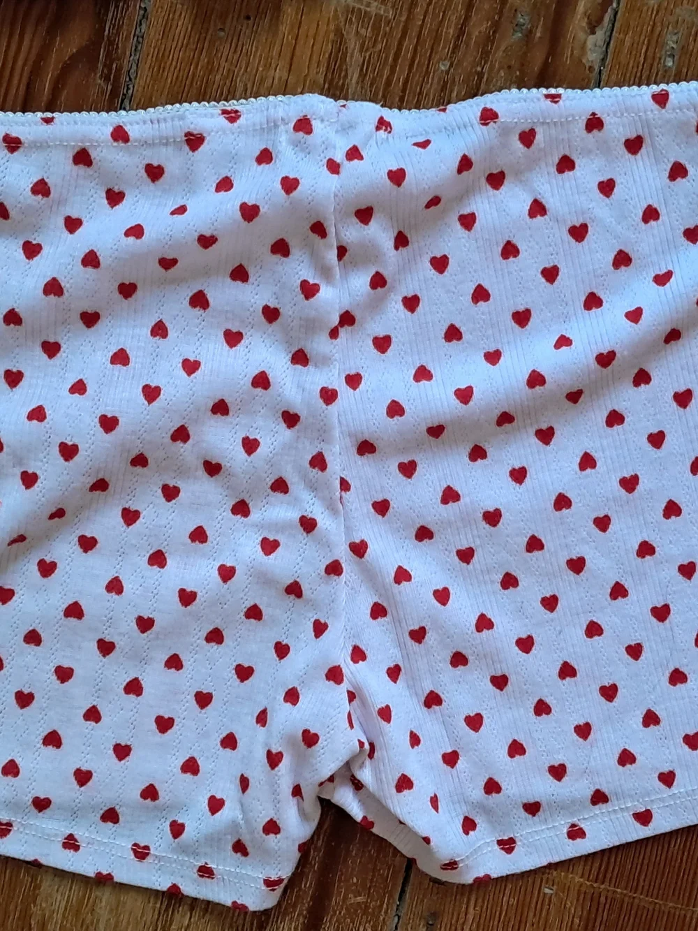 Aeropostale White Pajama Set with Red Heart Print